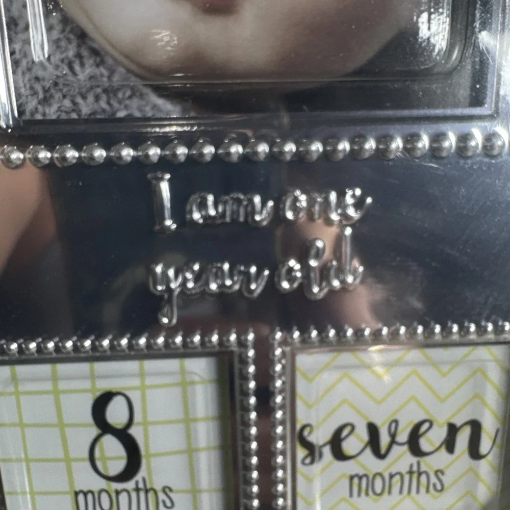 NOS Okie Dokie My First‎ Year Picture Frame 0-12 Months In Gift Box Baby Shower